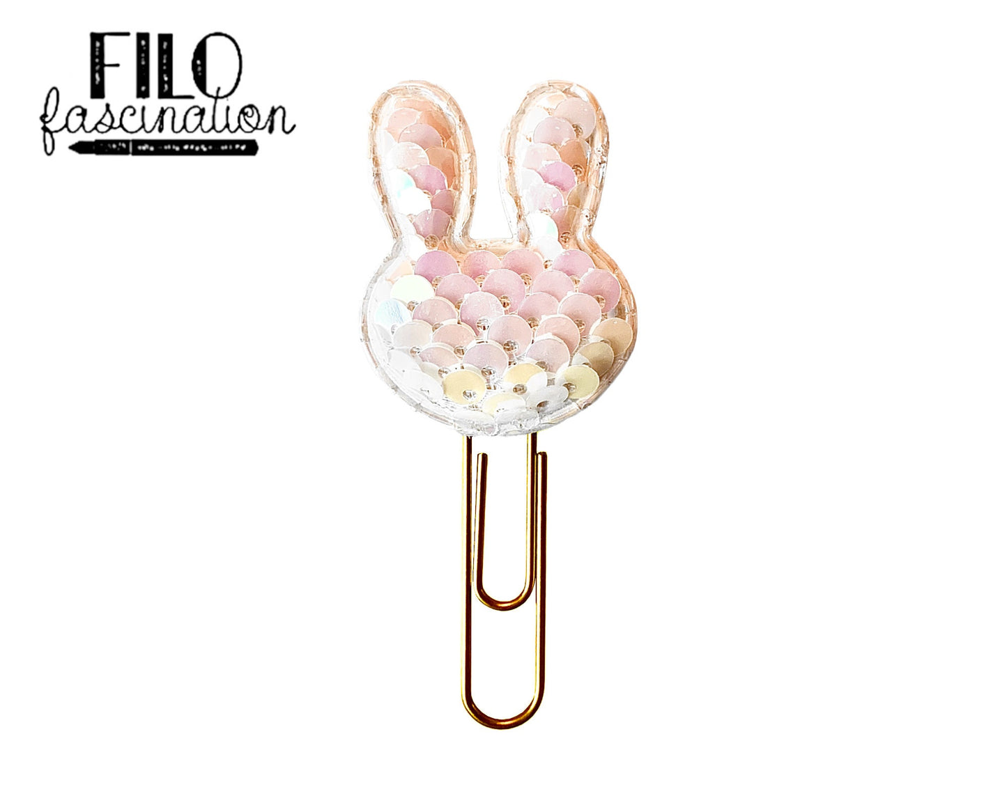 Büroklammer Pailletten Hase Planerschmuck Plannercharm BuJo Budget