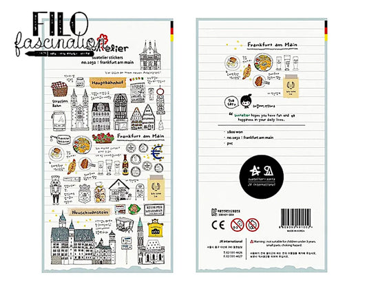 Stickerbogen Suatelier Frankfurt am Main Scrapbook Diary BuJo Project Life