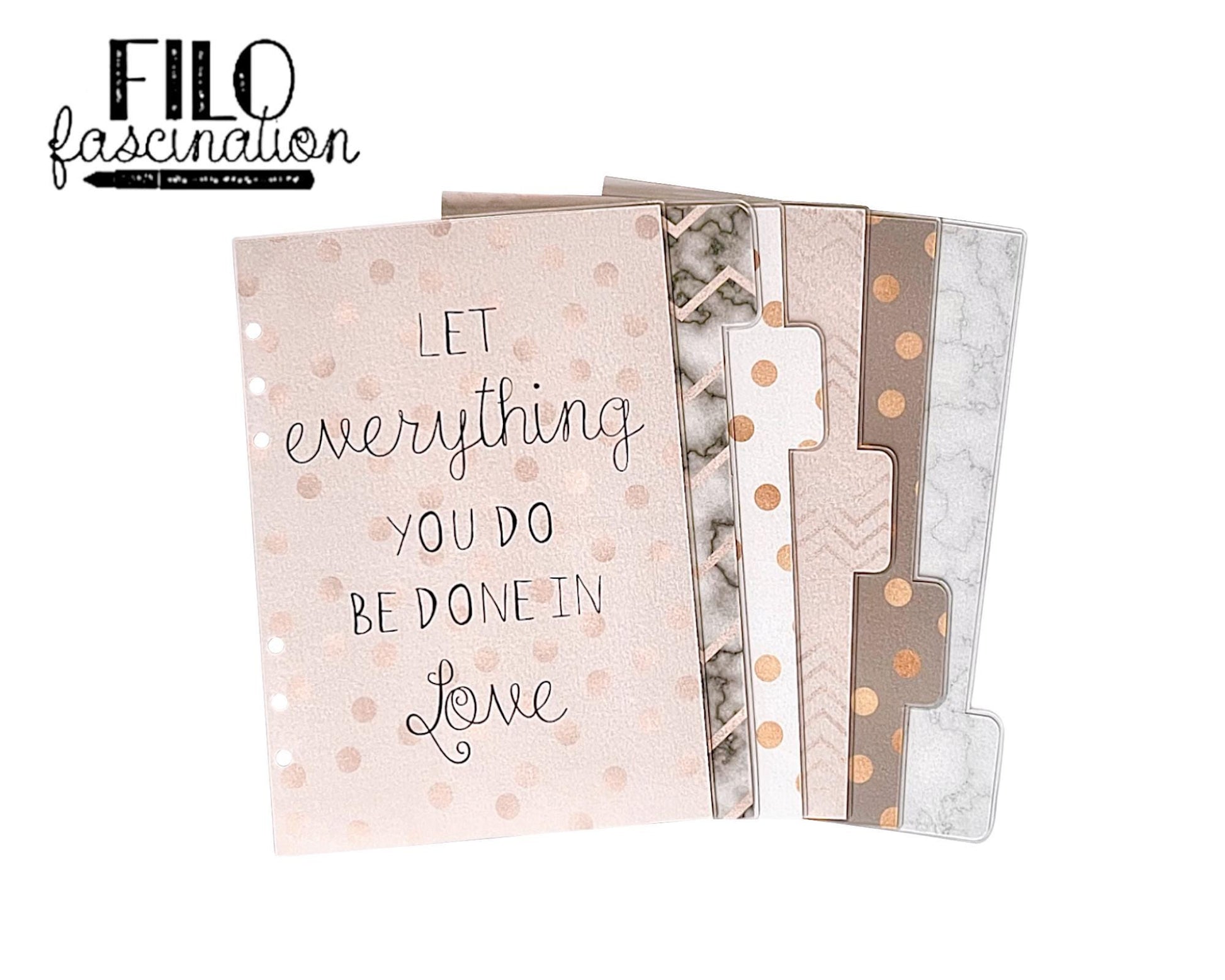 Register | Dividers Marble Dots Filofax Ringbuch Planer BuJo