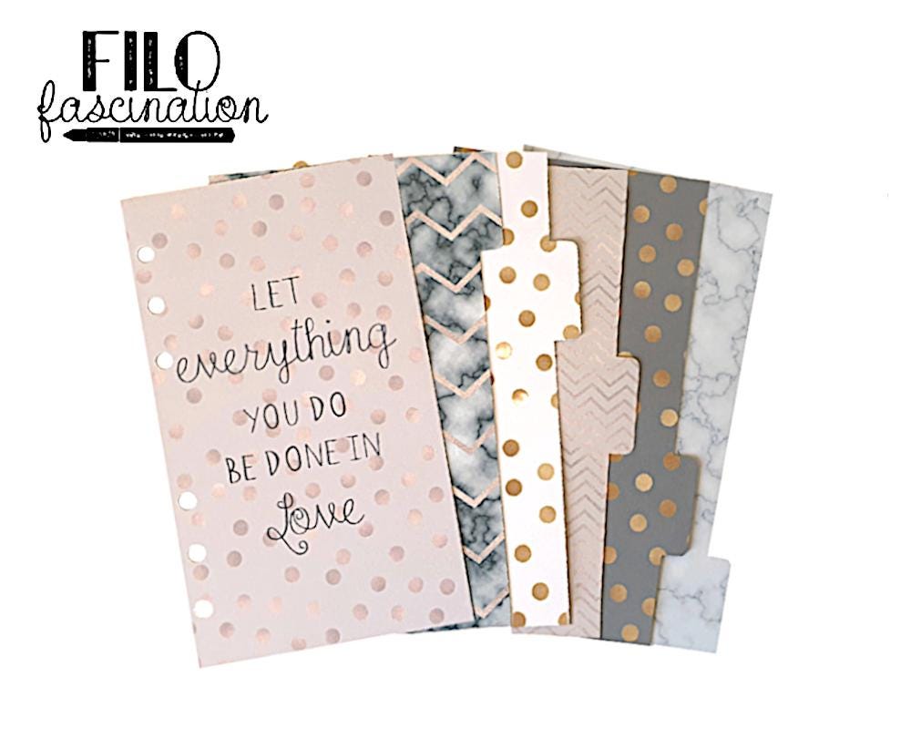 Register | Dividers Marble Dots Filofax Ringbuch Planer BuJo